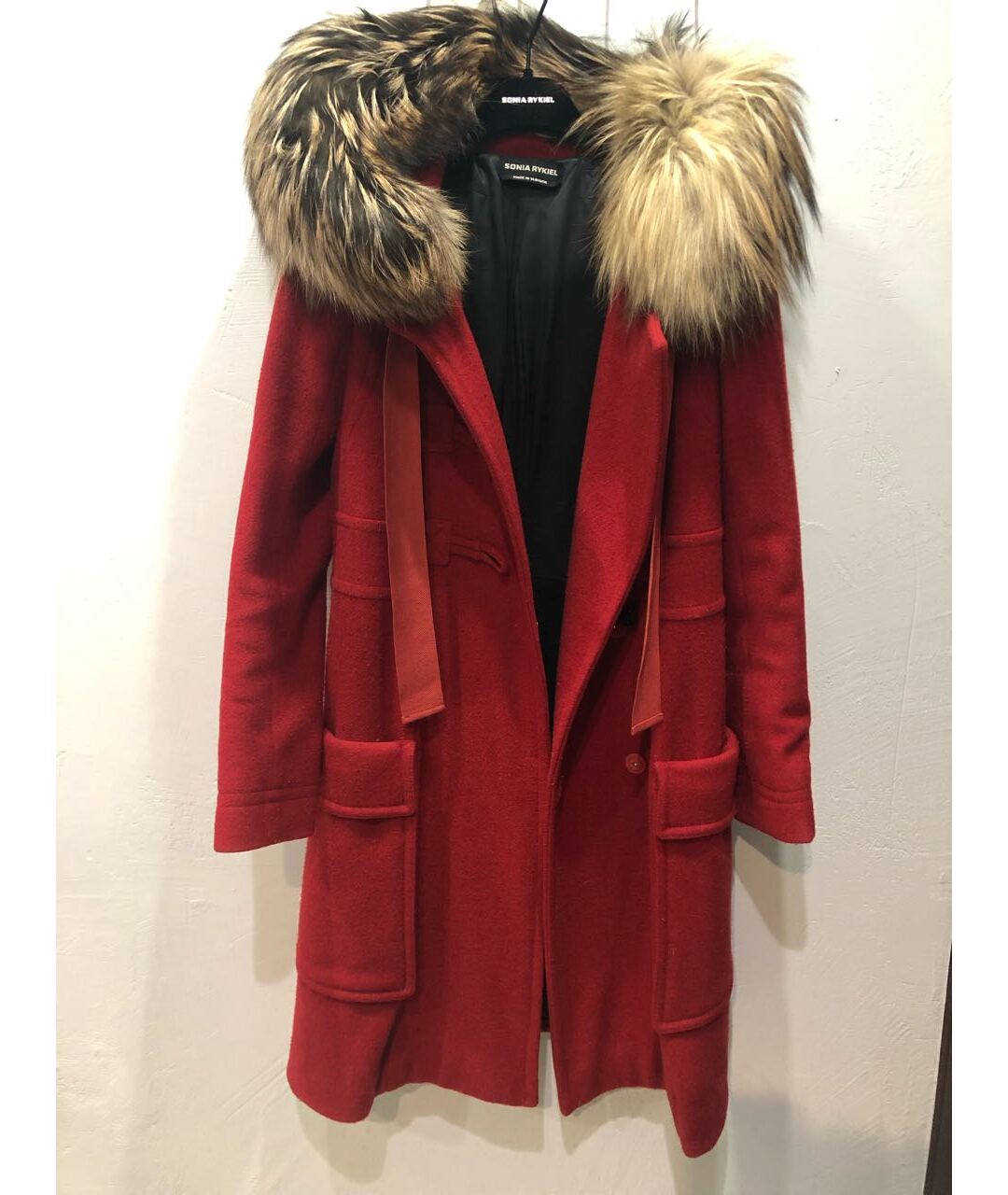SONIA RYKIEL Красное шерстяное пальто, фото 4