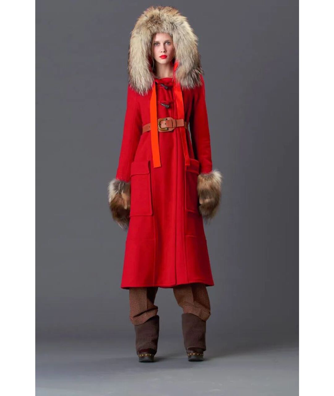 SONIA RYKIEL Красное шерстяное пальто, фото 7