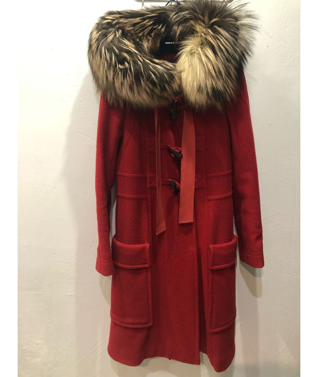 SONIA RYKIEL Красное шерстяное пальто, фото 8