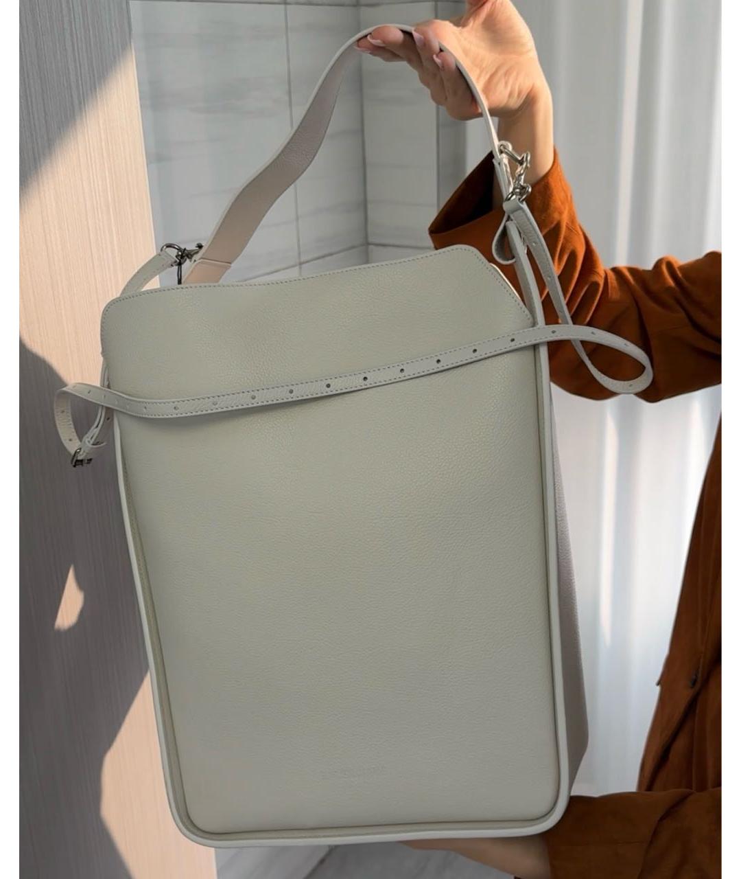 BALENCIAGA Белая кожаная сумка тоут, фото 2