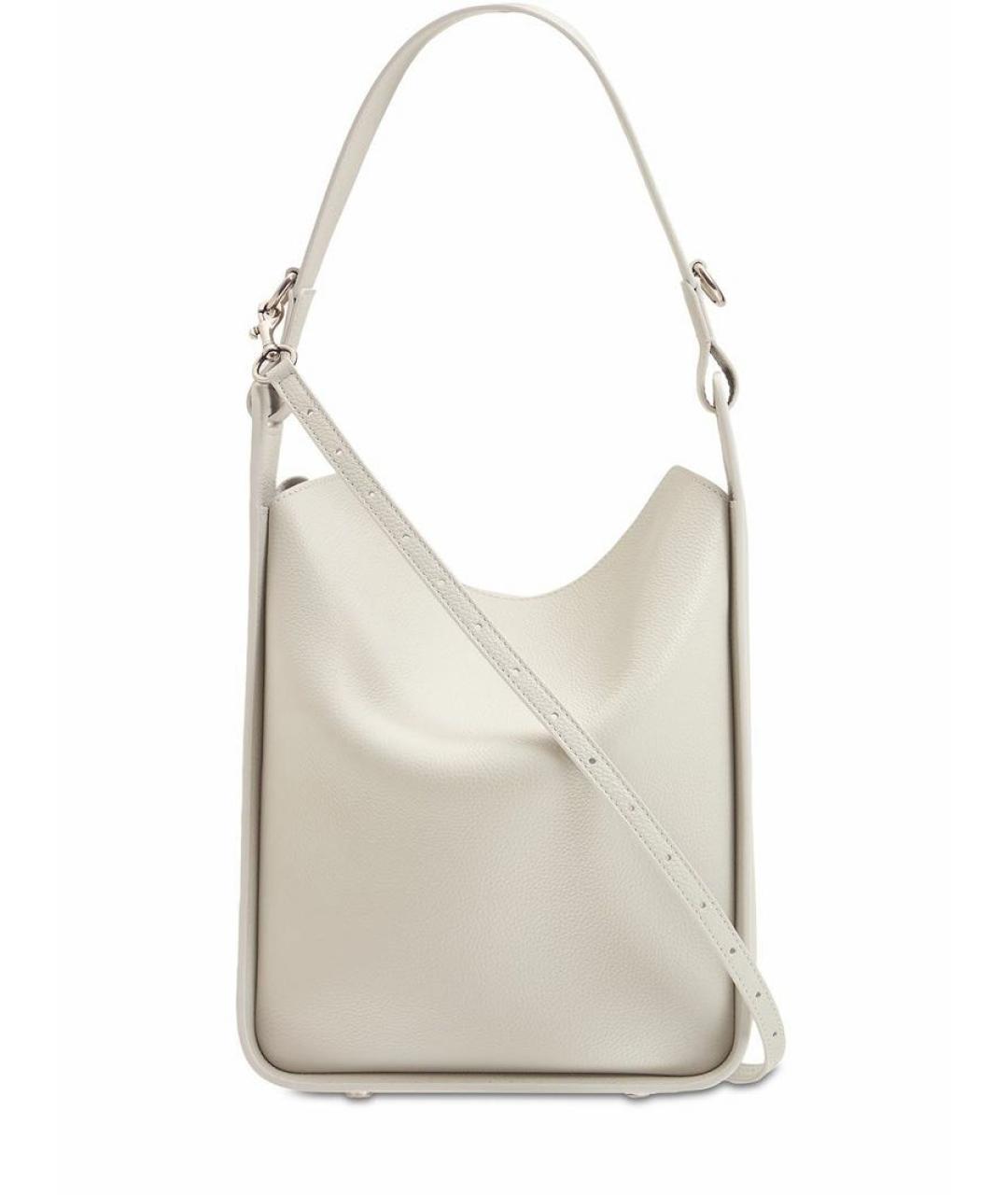 BALENCIAGA Белая кожаная сумка тоут, фото 6