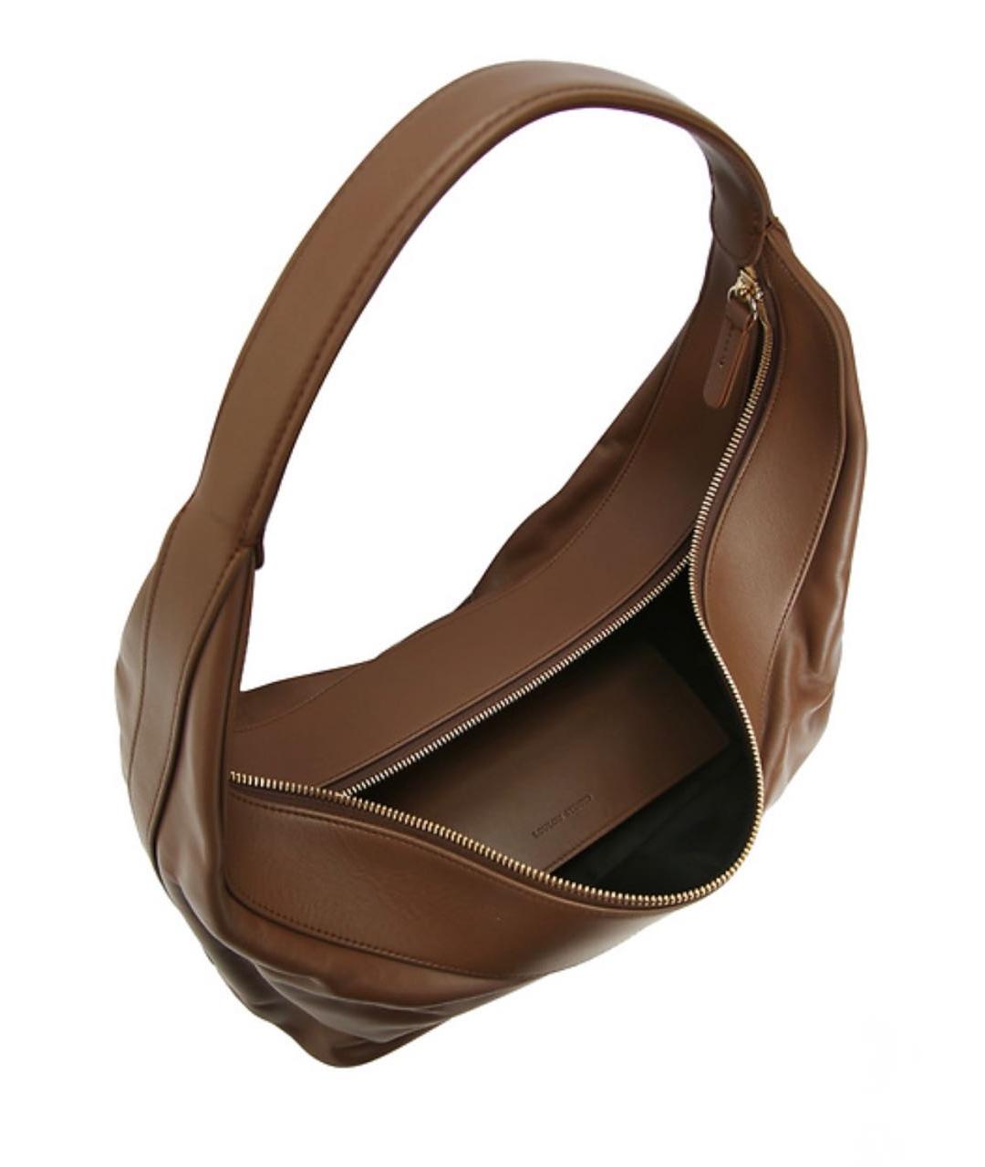 LOULOU STUDIO Коричневая кожаная сумка с короткими ручками, фото 4