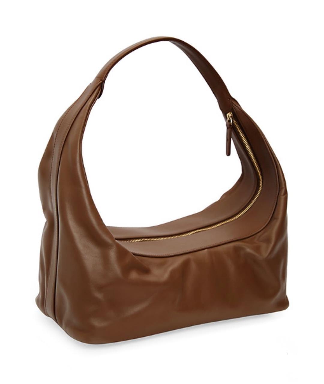 LOULOU STUDIO Коричневая кожаная сумка с короткими ручками, фото 2