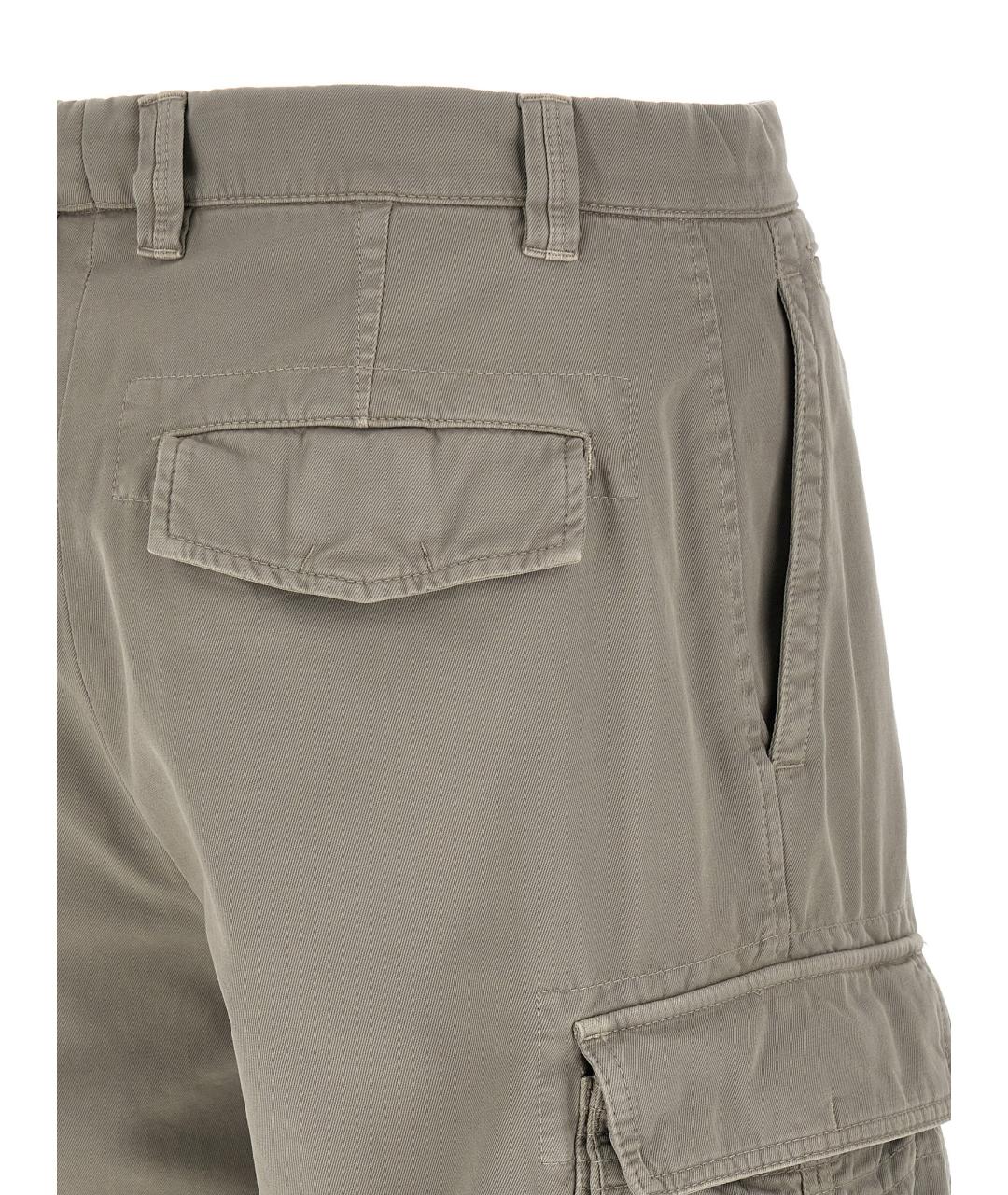 BRUNELLO CUCINELLI Серые хлопковые шорты, фото 4