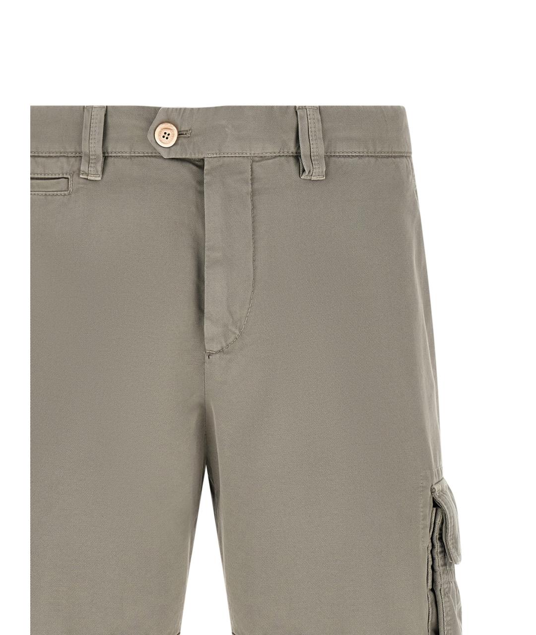 BRUNELLO CUCINELLI Серые хлопковые шорты, фото 3