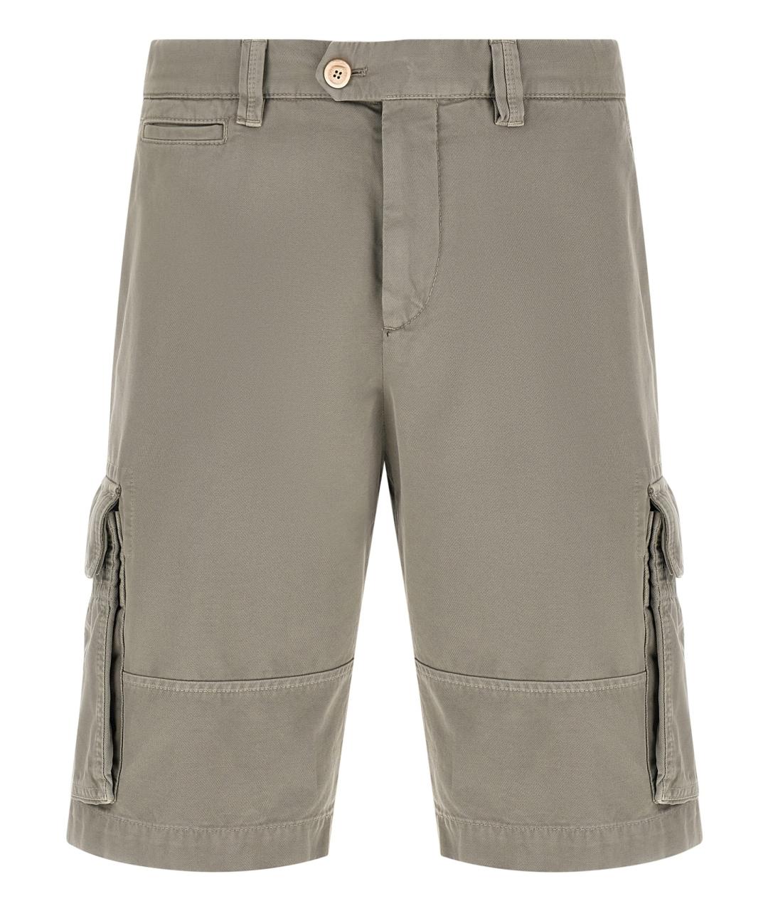 BRUNELLO CUCINELLI Серые хлопковые шорты, фото 1