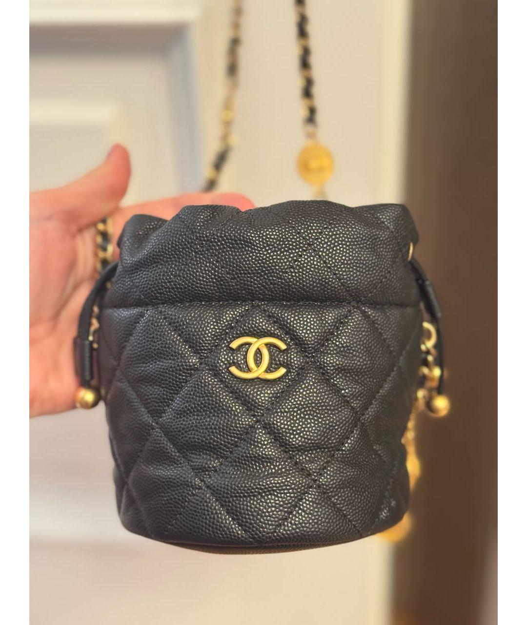 CHANEL Черная кожаная сумка через плечо, фото 9