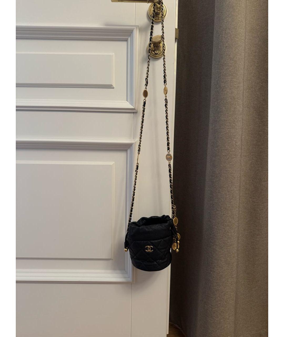 CHANEL Черная кожаная сумка через плечо, фото 8