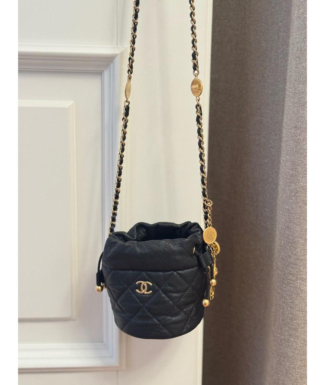 CHANEL Черная кожаная сумка через плечо, фото 4