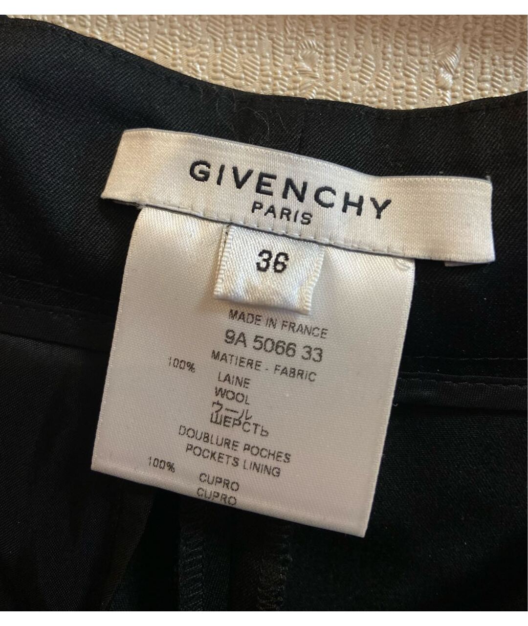 GIVENCHY Черные шерстяные прямые брюки, фото 2