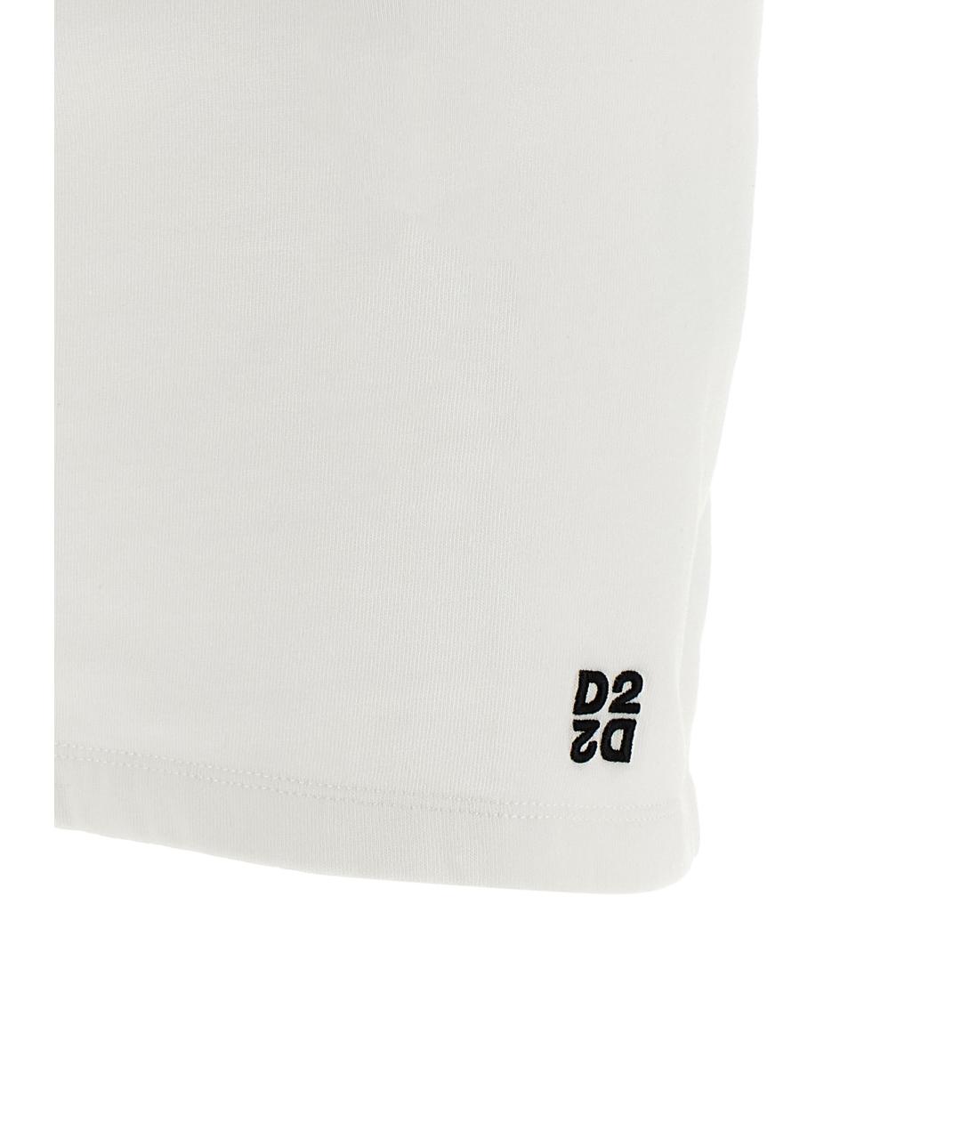 DSQUARED2 Белое хлопковое повседневное платье, фото 4