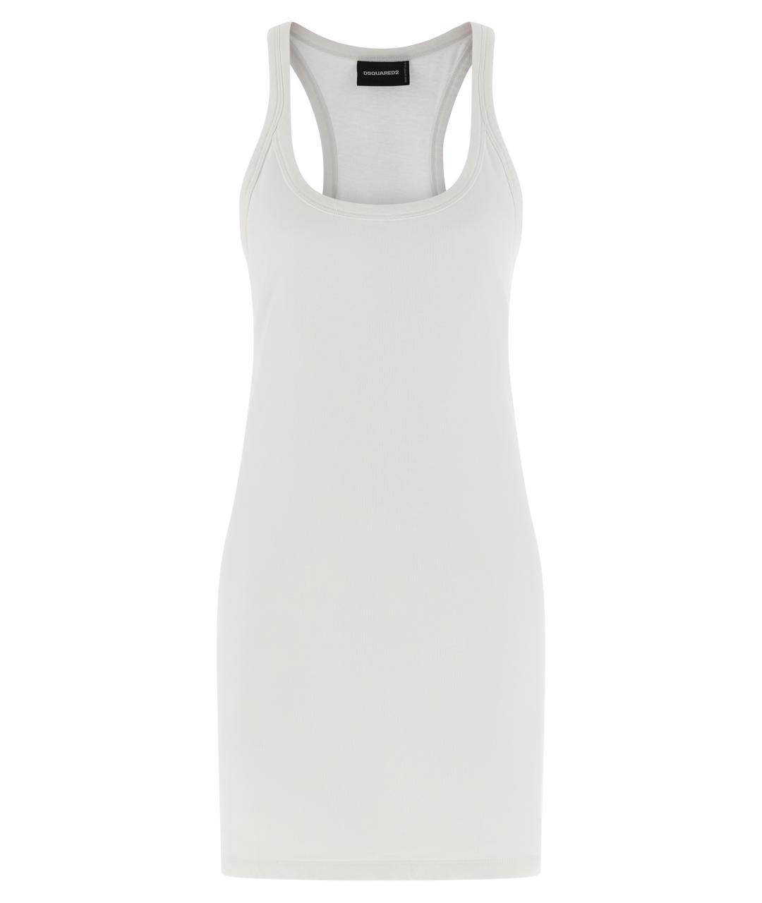 DSQUARED2 Белое хлопковое повседневное платье, фото 1