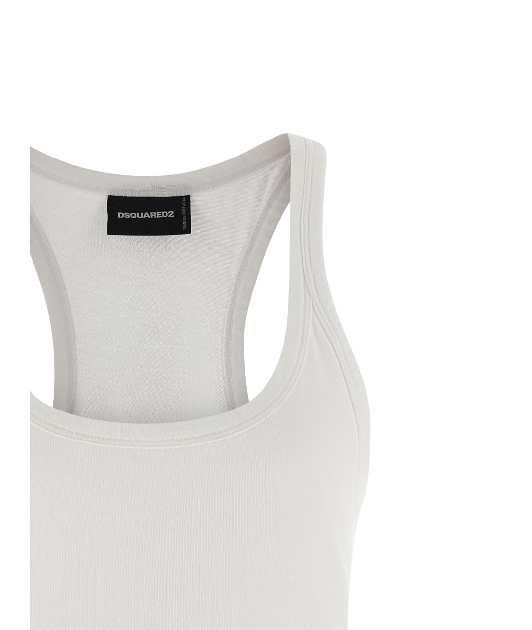 DSQUARED2 Белое хлопковое повседневное платье, фото 3