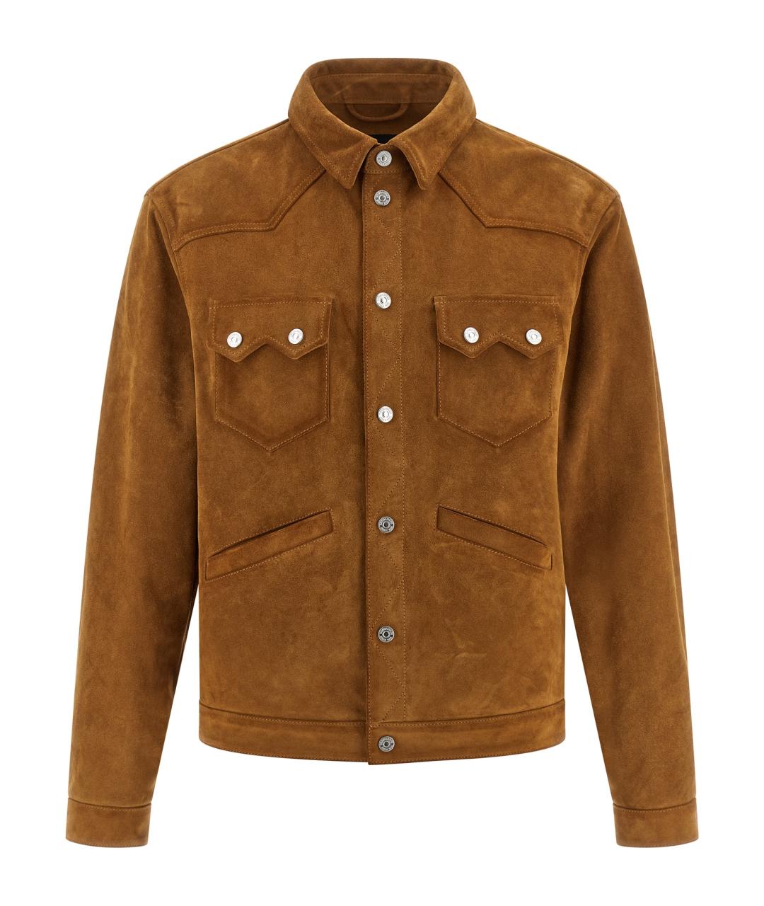 DSQUARED2 Коричневая замшевая куртка, фото 1