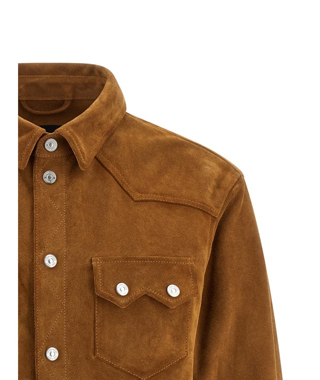 DSQUARED2 Коричневая замшевая куртка, фото 3