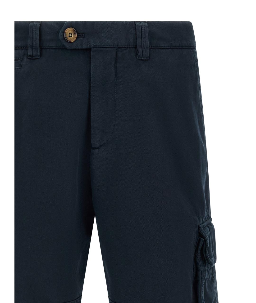 BRUNELLO CUCINELLI Синие хлопковые шорты, фото 4