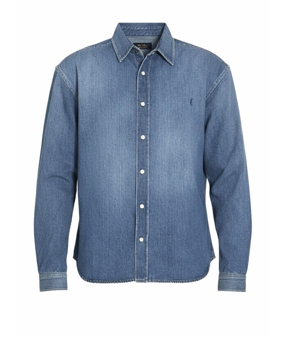 SAINT LAURENT Синяя хлопковая кэжуал рубашка, фото 1