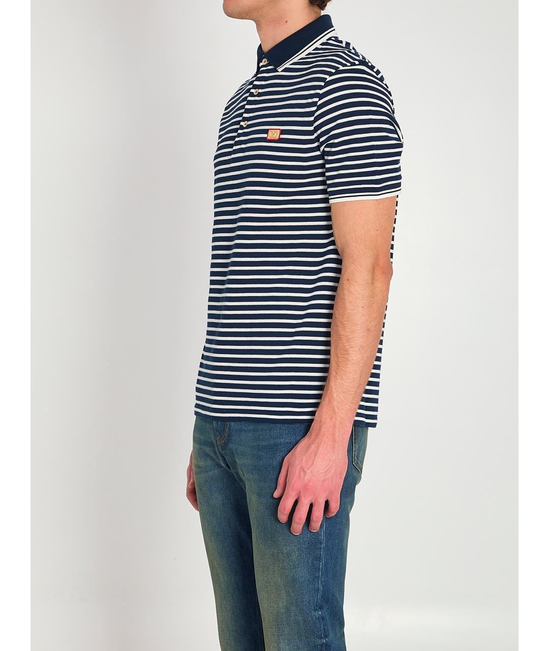 VALENTINO Синее хлопковое поло с коротким рукавом, фото 2