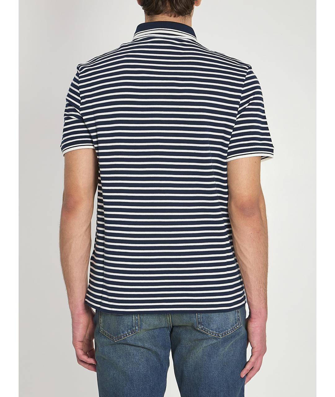 VALENTINO Синее хлопковое поло с коротким рукавом, фото 4