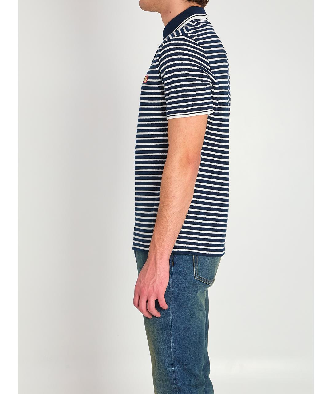 VALENTINO Синее хлопковое поло с коротким рукавом, фото 3