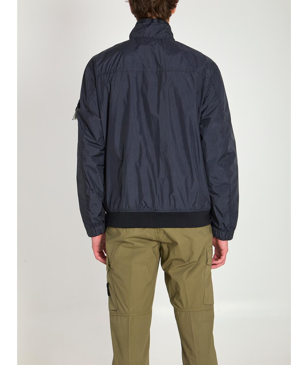 STONE ISLAND Темно-синяя полиамидовая куртка, фото 4
