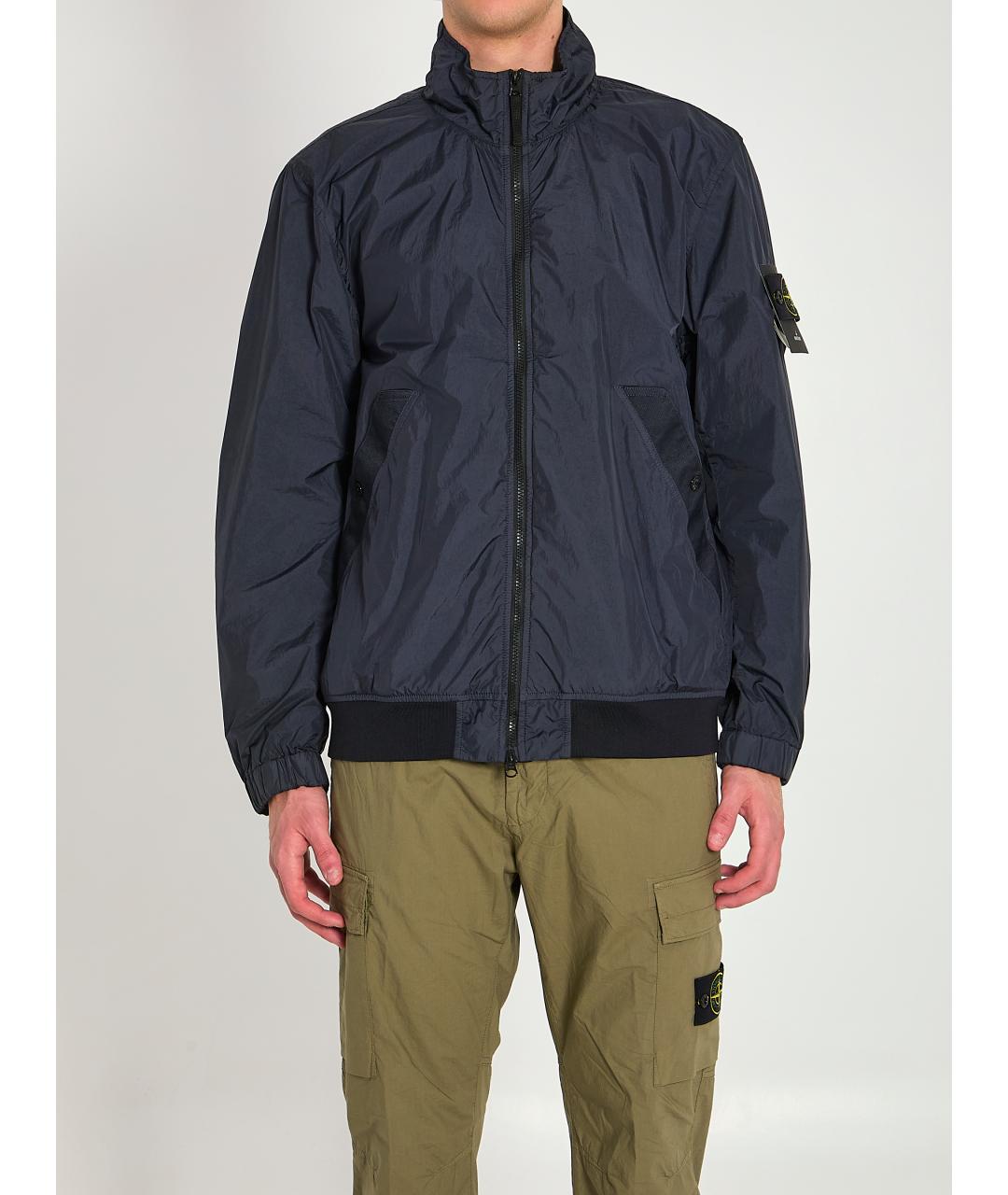 STONE ISLAND Темно-синяя полиамидовая куртка, фото 5