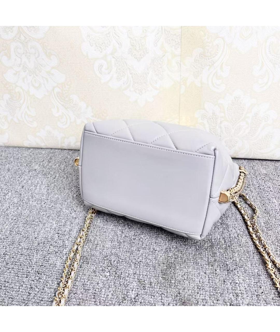 CHANEL Серая кожаная сумка через плечо, фото 7