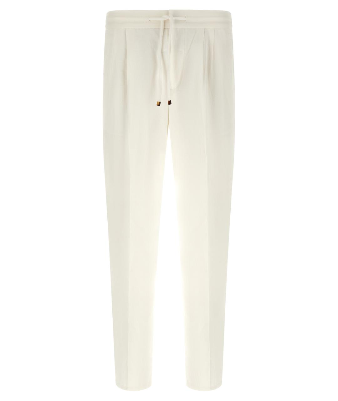 BRUNELLO CUCINELLI Белые льняные повседневные брюки, фото 1