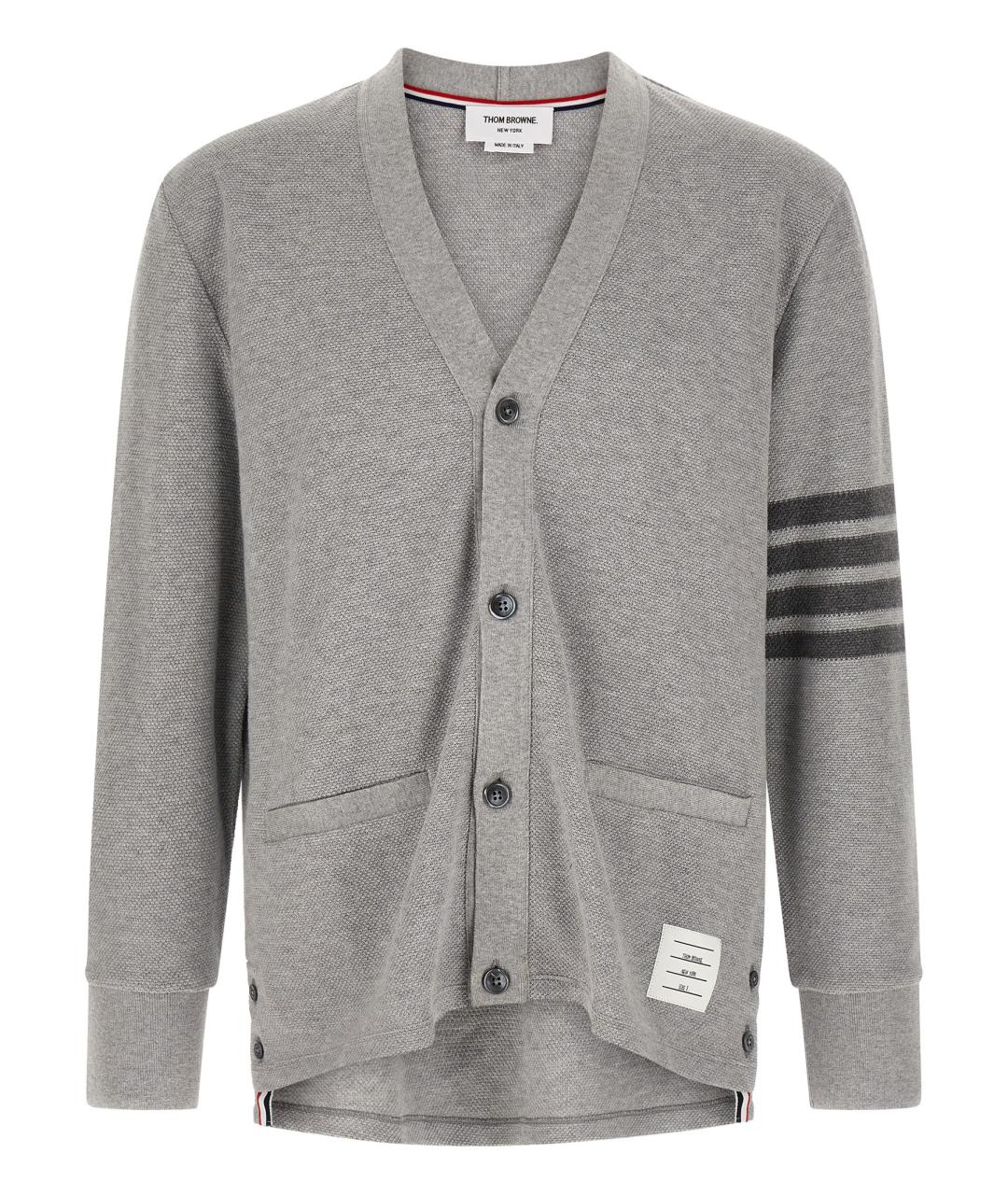 THOM BROWNE Серый хлопковый джемпер / свитер, фото 1