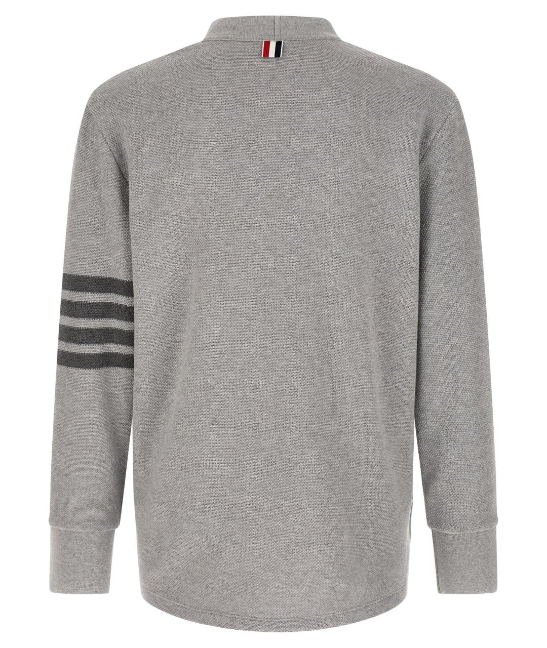 THOM BROWNE Серый хлопковый джемпер / свитер, фото 2