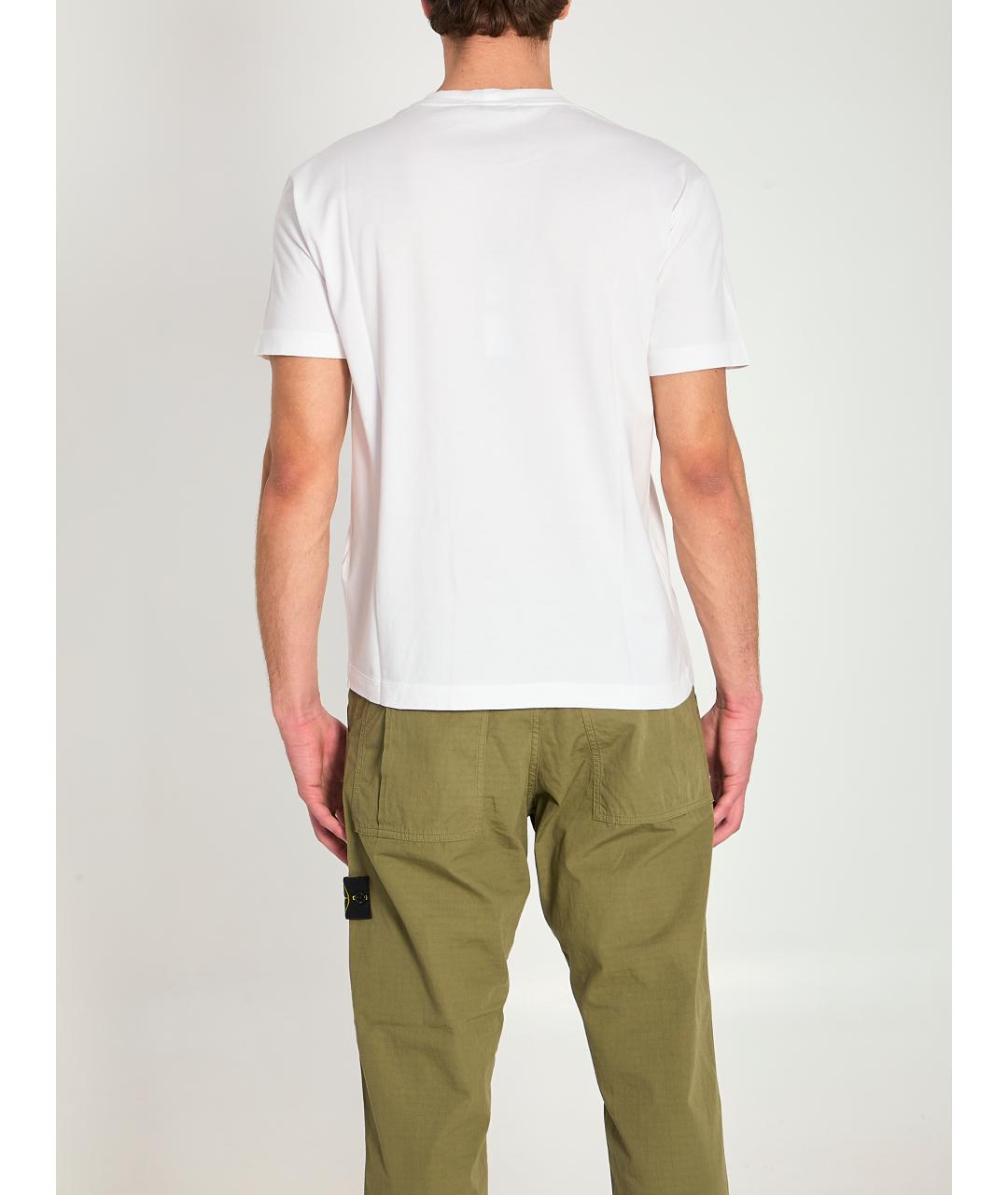 STONE ISLAND Белая хлопковая футболка, фото 4