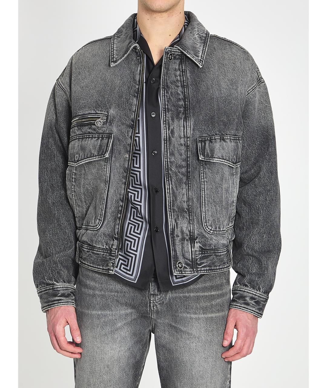 VERSACE Серая хлопковая куртка, фото 5