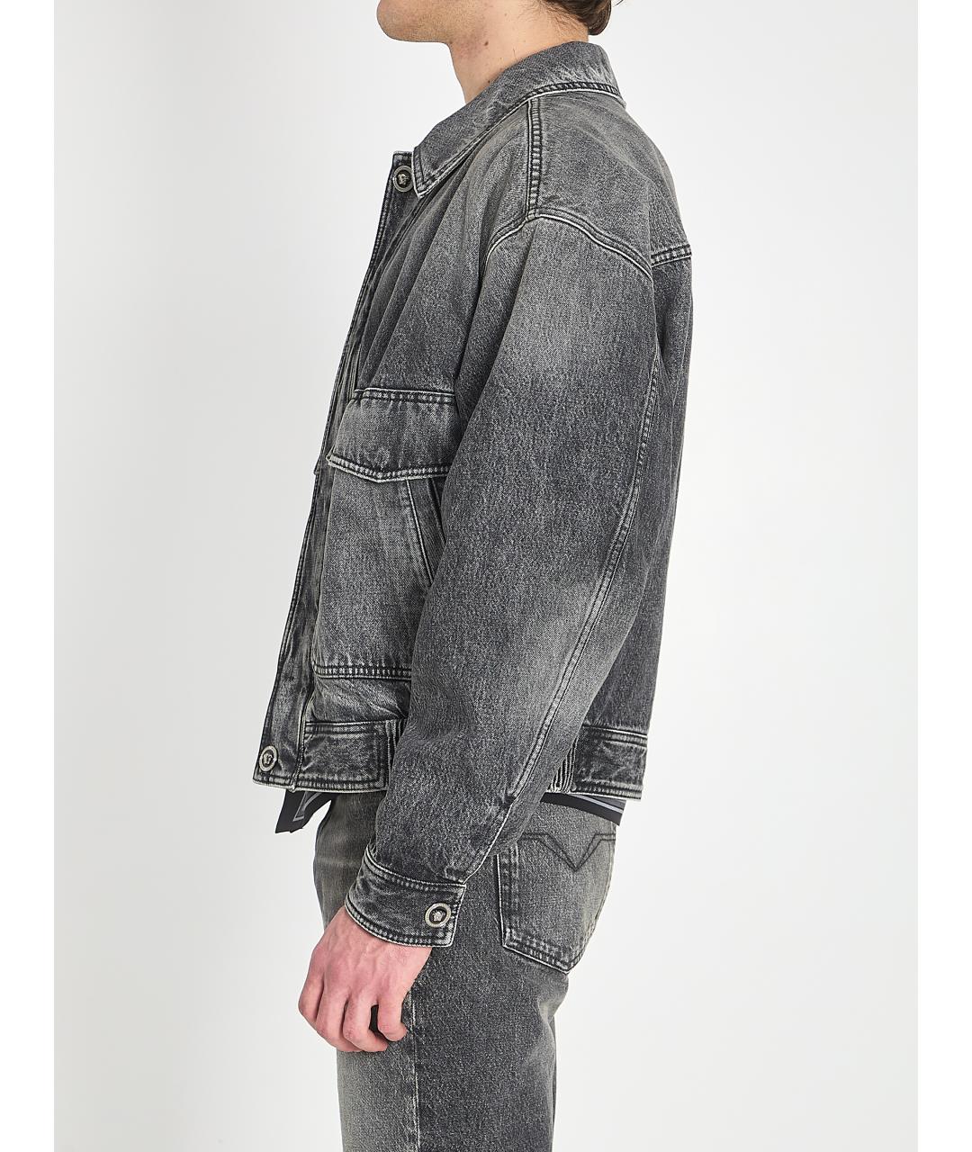 VERSACE Серая хлопковая куртка, фото 3