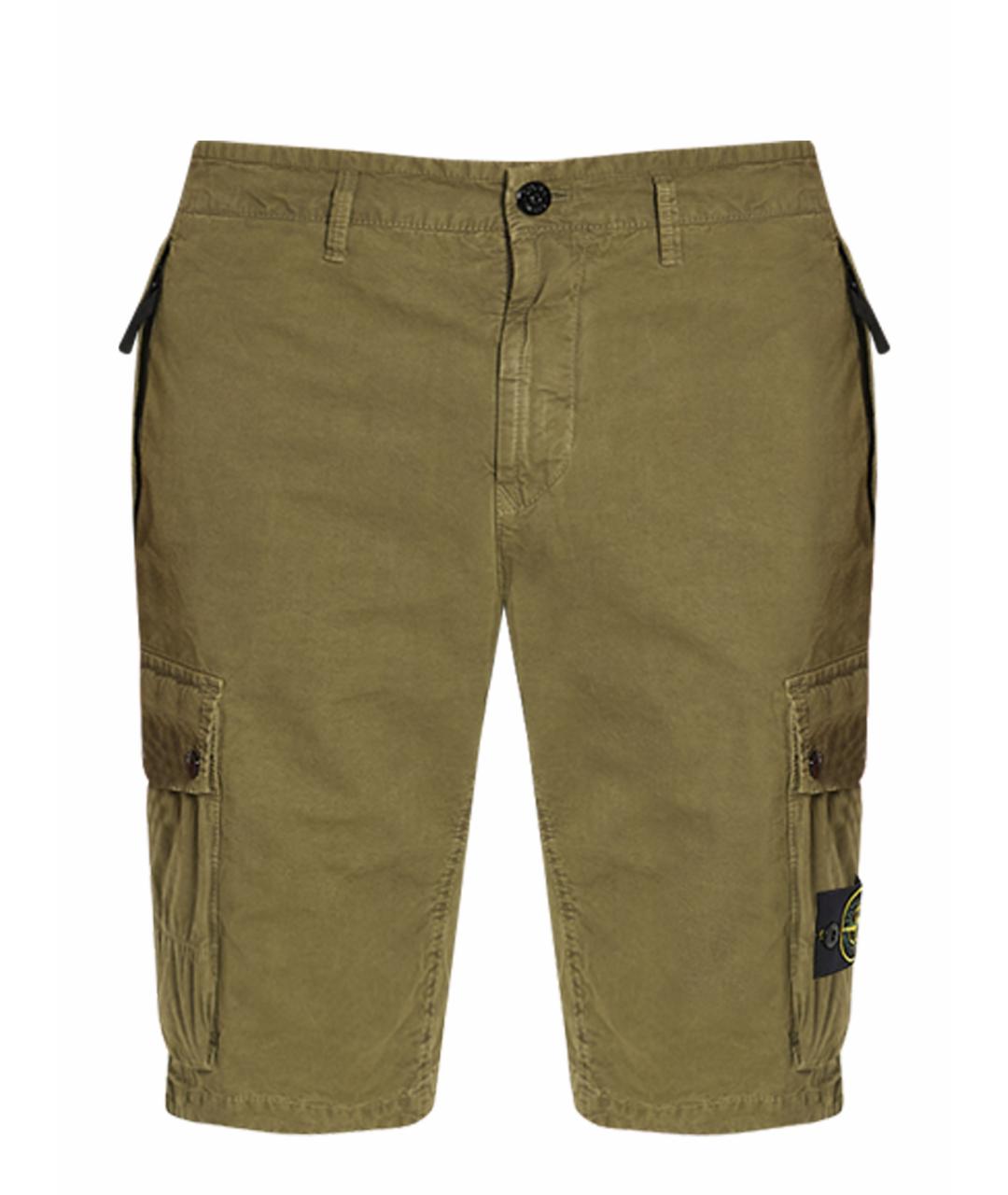 STONE ISLAND Зеленые хлопковые шорты, фото 1