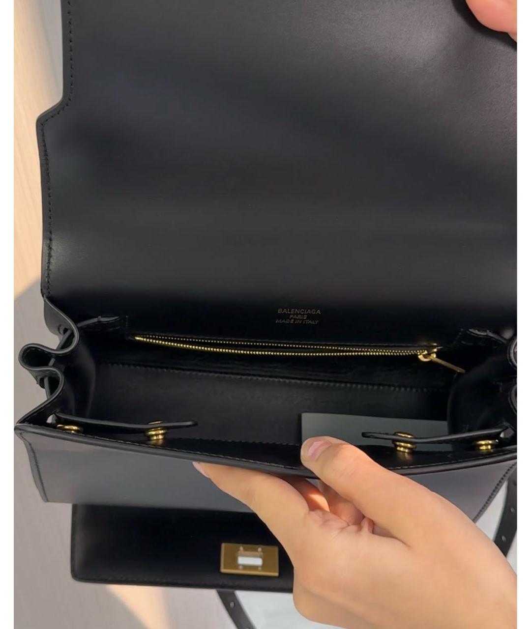 BALENCIAGA Черная кожаная сумка с короткими ручками, фото 6