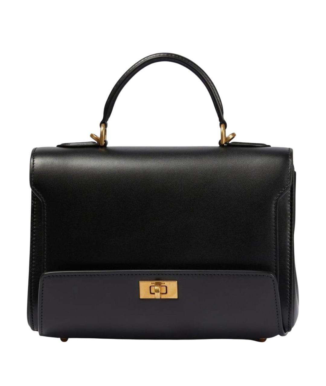 BALENCIAGA Черная кожаная сумка с короткими ручками, фото 1