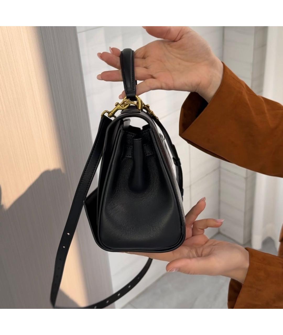 BALENCIAGA Черная кожаная сумка с короткими ручками, фото 3