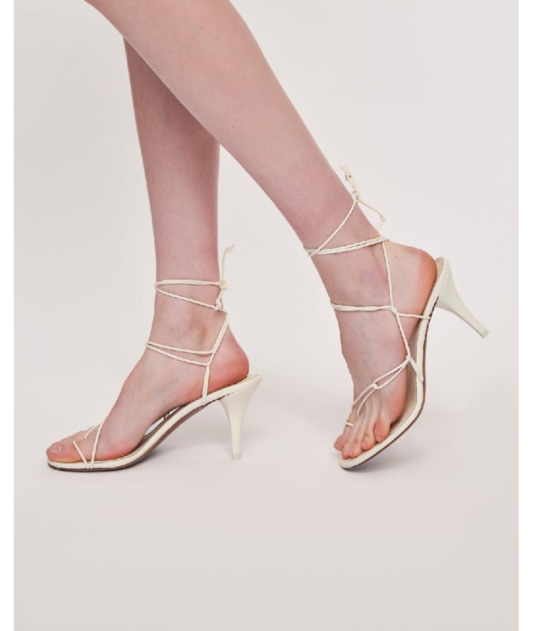 NEOUS Белые кожаные босоножки, фото 4