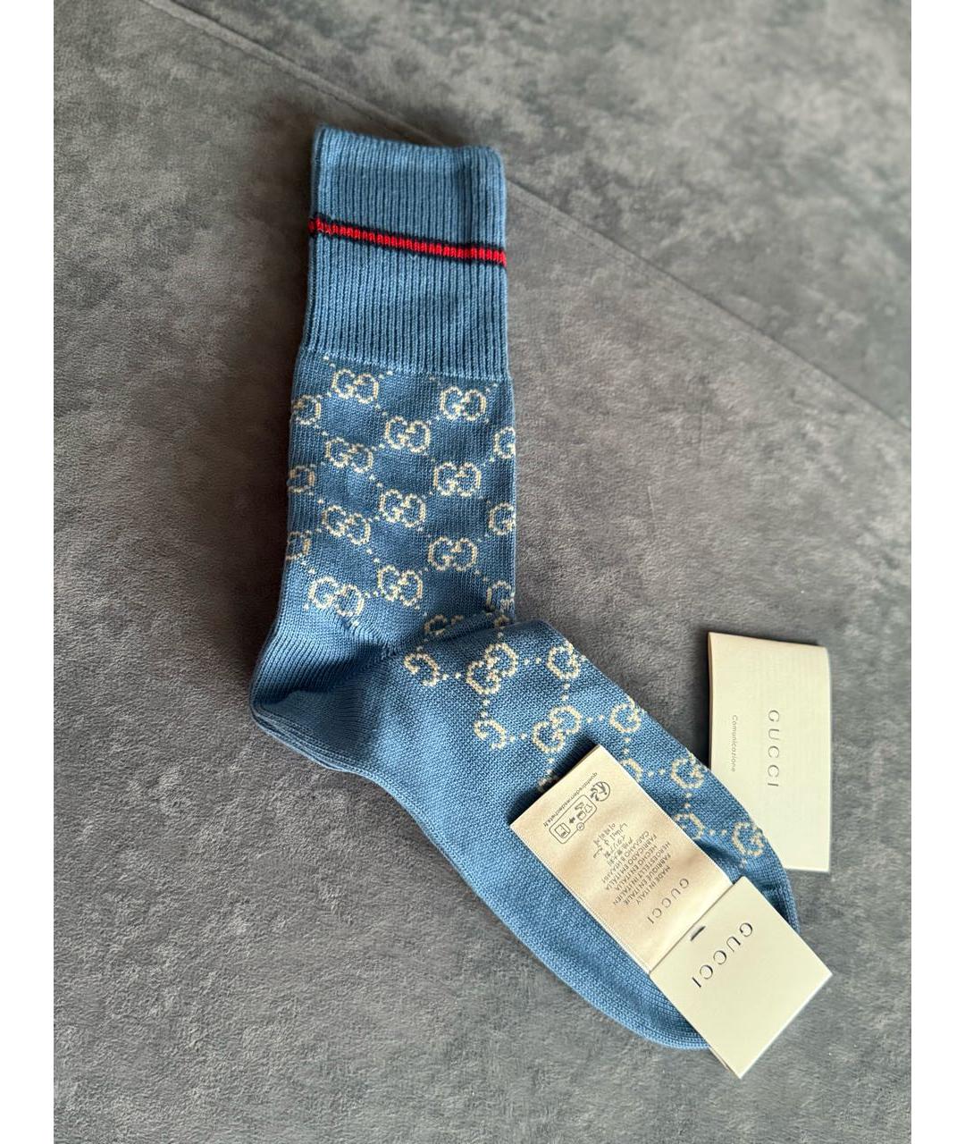 GUCCI Голубые носки, чулки и колготы, фото 6