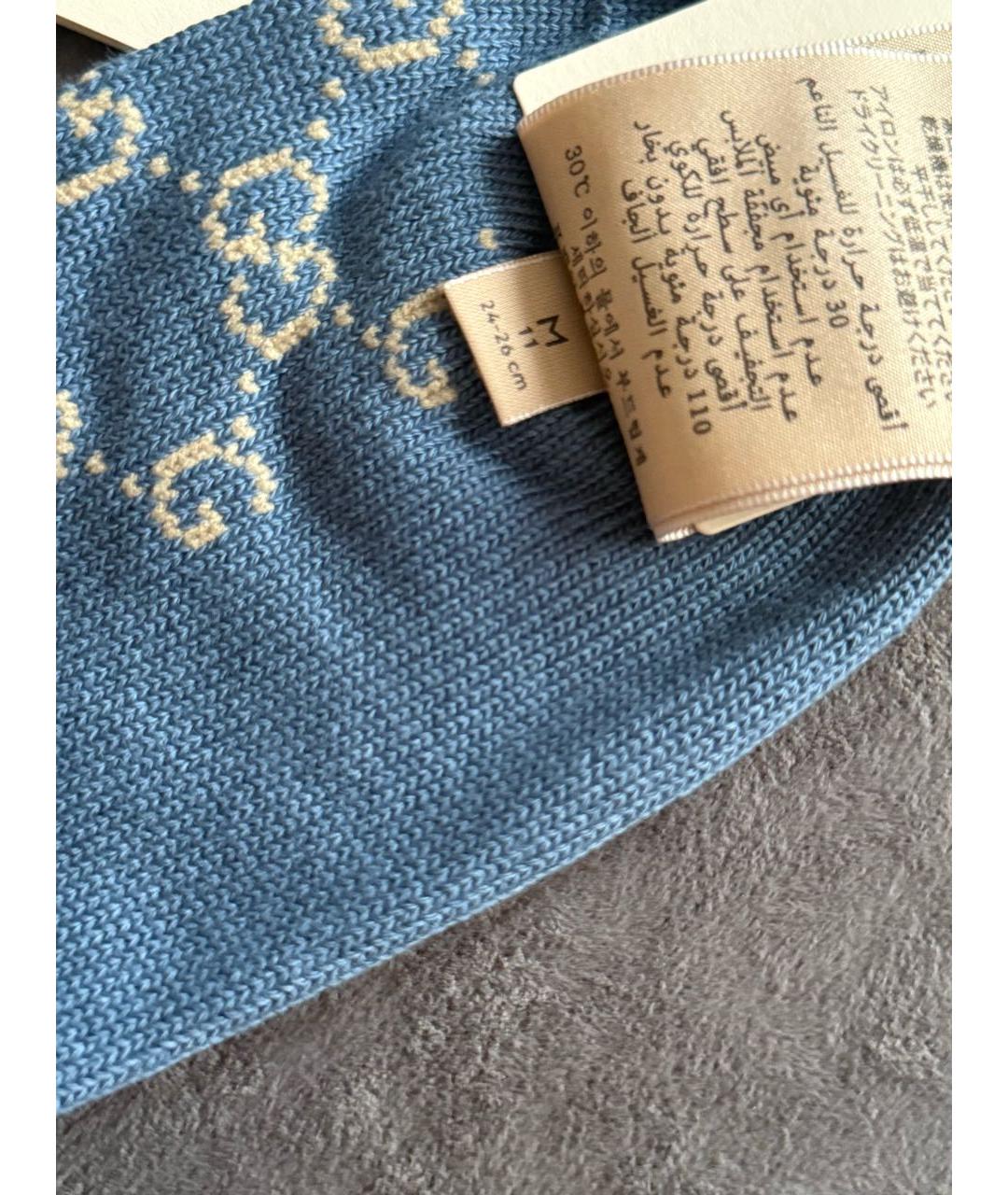 GUCCI Голубые носки, чулки и колготы, фото 4