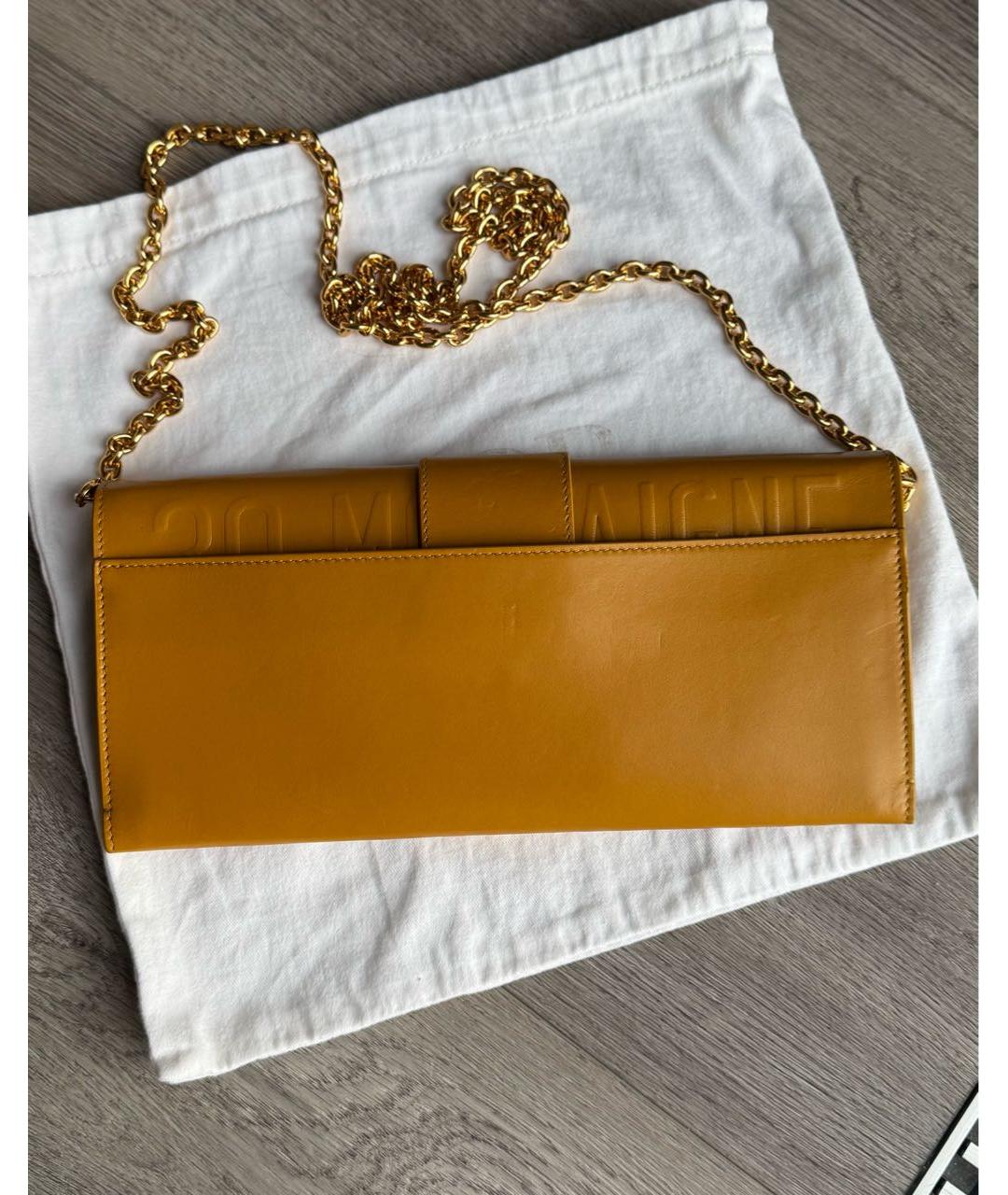 CHRISTIAN DIOR Горчичная кожаная сумка через плечо, фото 2