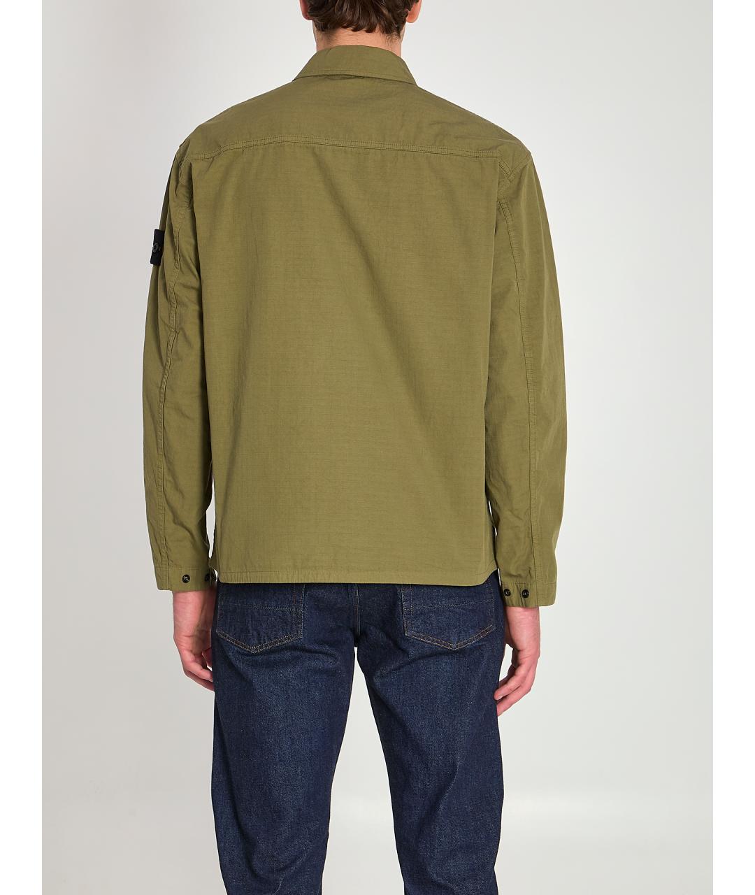 STONE ISLAND Зеленая хлопковая куртка, фото 5