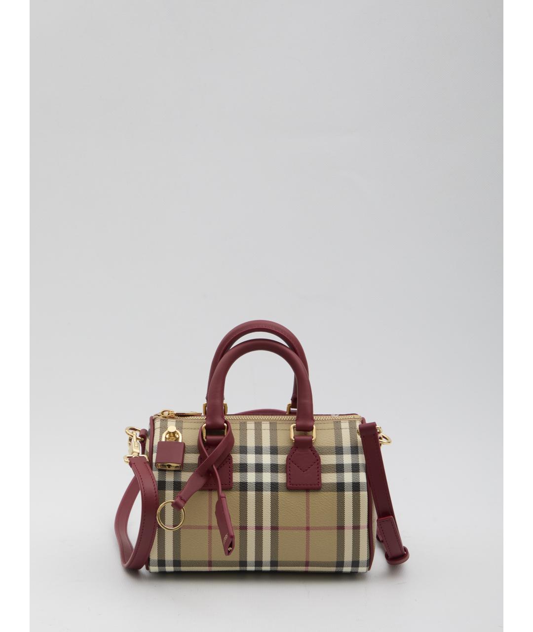 BURBERRY Бежевая хлопковая сумка через плечо, фото 4