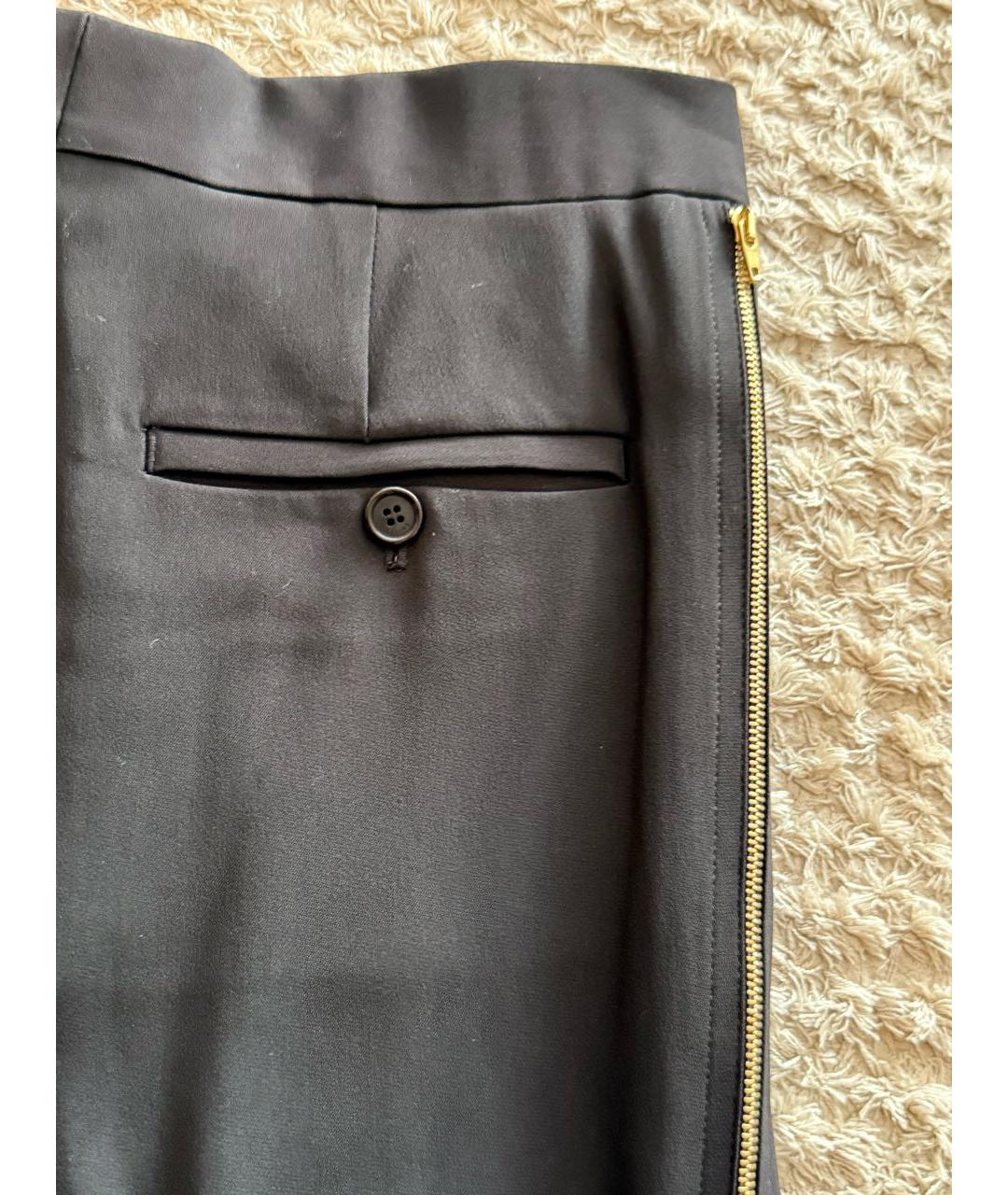 CELINE Черные вискозные прямые брюки, фото 4