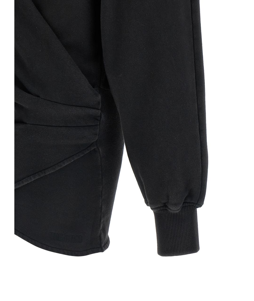 THE ATTICO Черное хлопковое коктейльное платье, фото 4