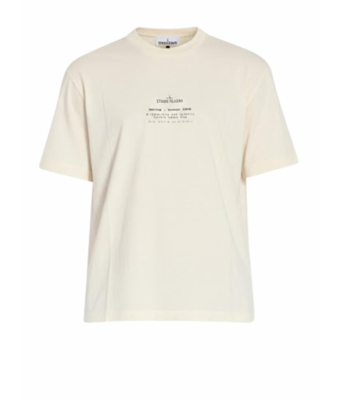 STONE ISLAND Белая хлопковая футболка, фото 1