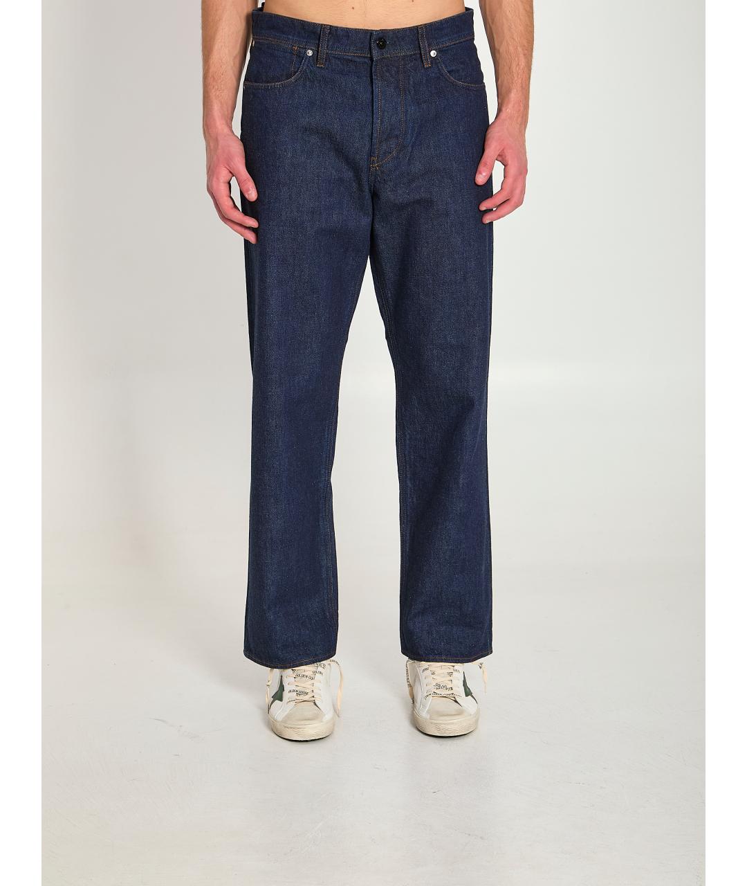 STONE ISLAND Синие хлопковые прямые джинсы, фото 5