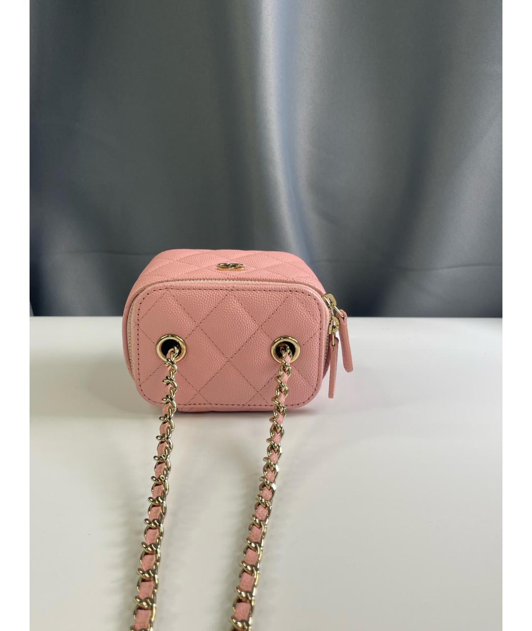 CHANEL Розовая кожаная сумка через плечо, фото 7