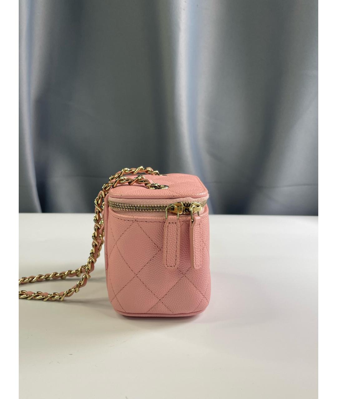 CHANEL Розовая кожаная сумка через плечо, фото 4