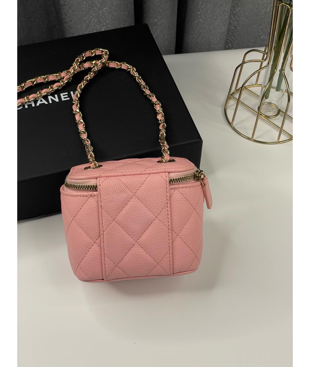 CHANEL Розовая кожаная сумка через плечо, фото 2